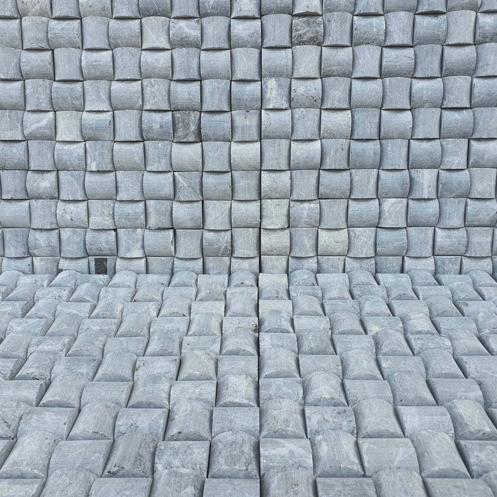 M14 Chain Black Travertine Split Face (300mm x 300mm) Matt Decorative Wall Tile