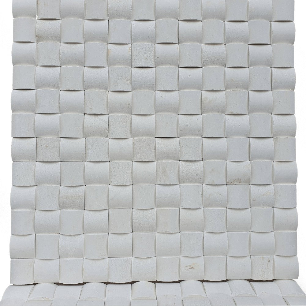 M3 Snake Skin White Travertine Split Face (300mm x 300mm) Matt Decorative Wall Tile
