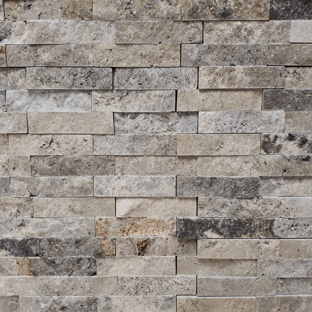 M6 Silver Romeo Travertine Split Face (300mm x 300mm) Matt Decorative Wall Tile
