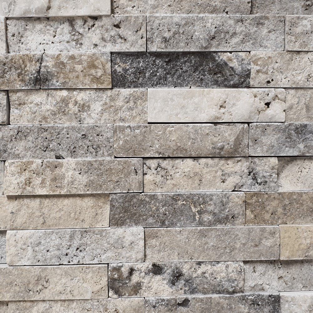 M6 Silver Romeo Travertine Split Face (300mm x 300mm) Matt Decorative Wall Tile