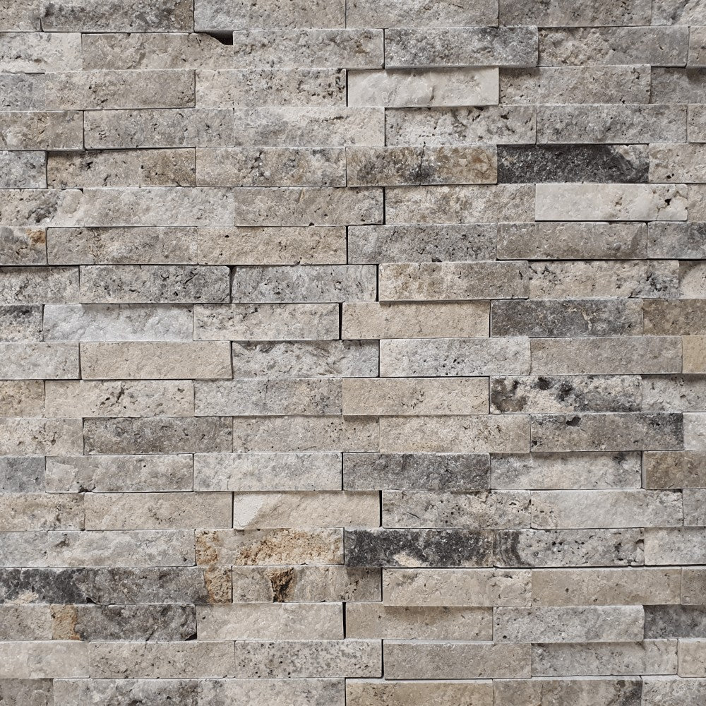 M6 Silver Romeo Travertine Split Face (300mm x 300mm) Matt Decorative Wall Tile