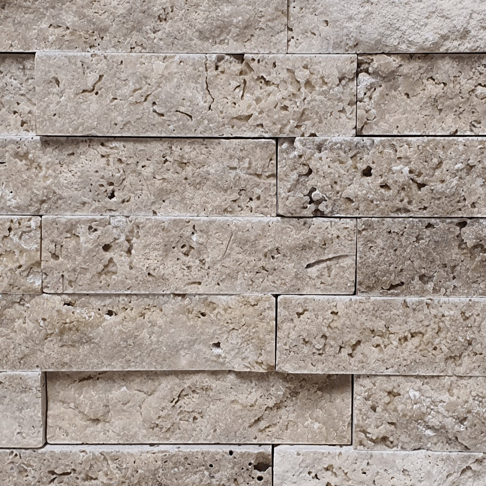 M7 Beige Romeo Travertine Split Face (300mm x 300mm) Matt Decorative Wall Tile