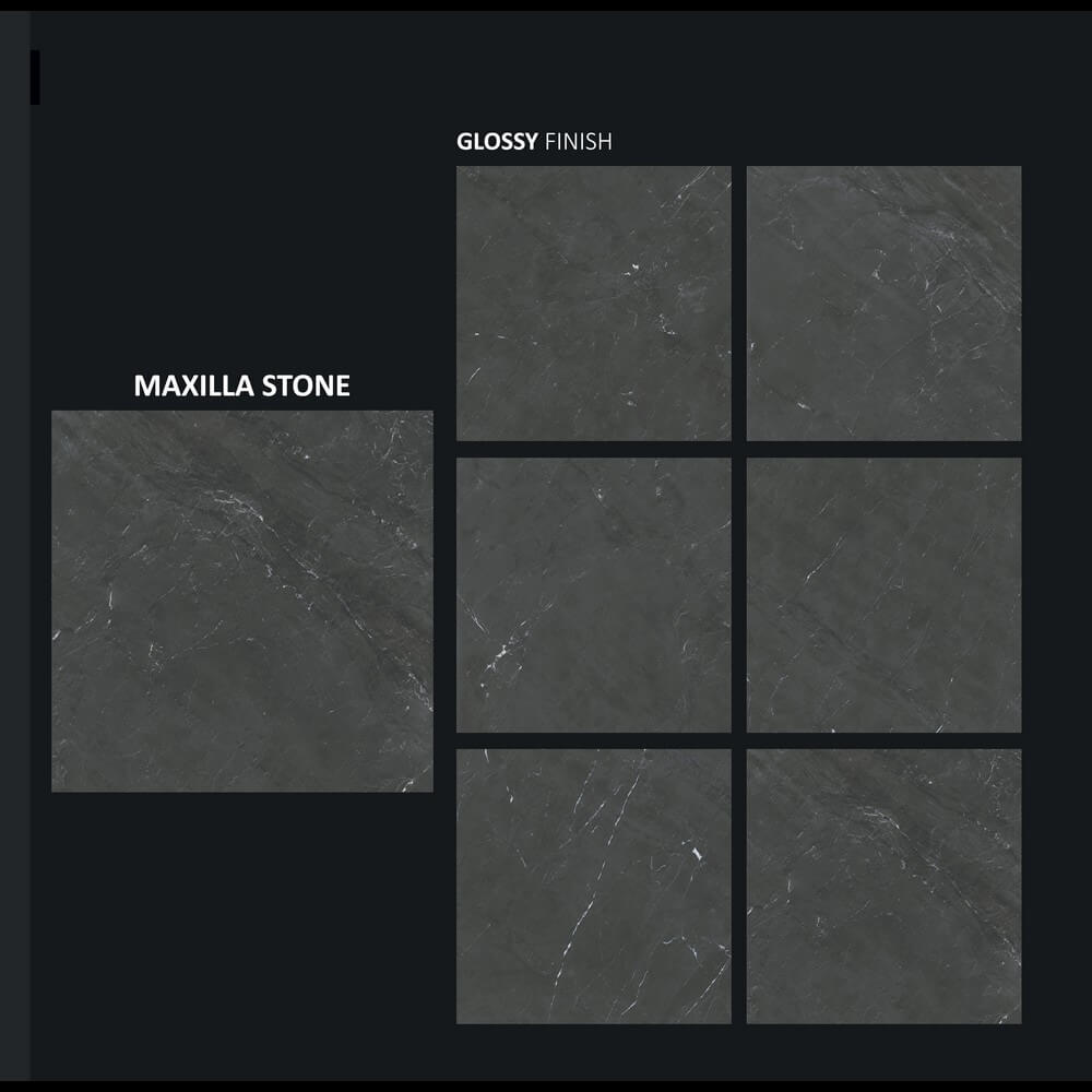 Maxila Stone Porțelan cu efect de piatră lucios rectificat 800x800mm Gresie și faianta