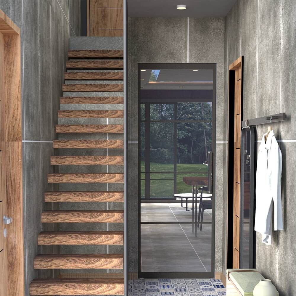 Napolean Grafito Rectified Large Format Rustic Matt Stone Effect Porcelain (800mm x 1600mm) Floor & Wall Tiles