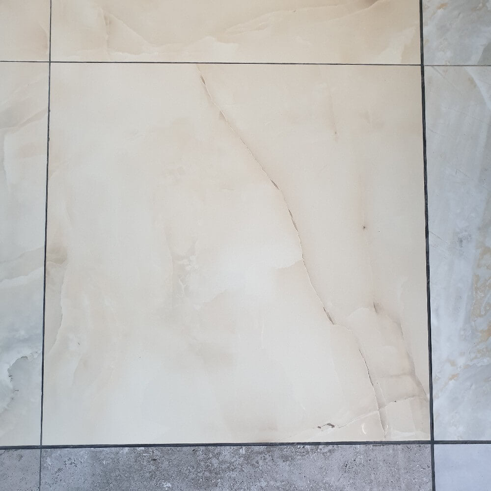 Onyx Crema Porțelan lustruit rectificat 600x600mm gresie și gresie