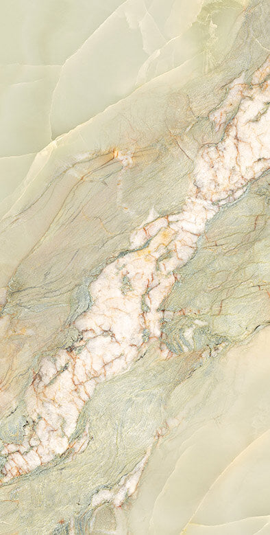 Onyx Emerald Rectified Large Format Exotic Surface Stone Effect Porcelain (800mm x 1600mm) Floor & Wall Tiles