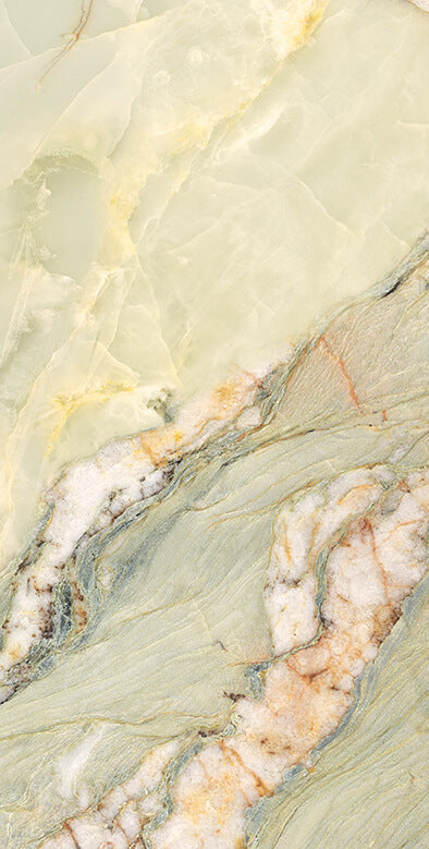 Onyx Emerald Rectified Large Format Exotic Surface Stone Effect Porcelain (800mm x 1600mm) Floor & Wall Tiles