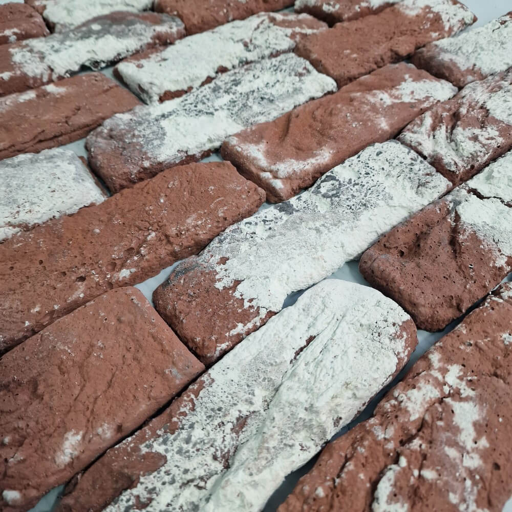 Białe, brązowe i czarne halki Multi Brick z efektem odzysku tlenku