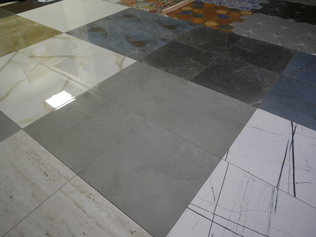 Plast Grey Rectified Gloss Glazed Porcelain (600mm x 600mm) Wall and Floor Tiles