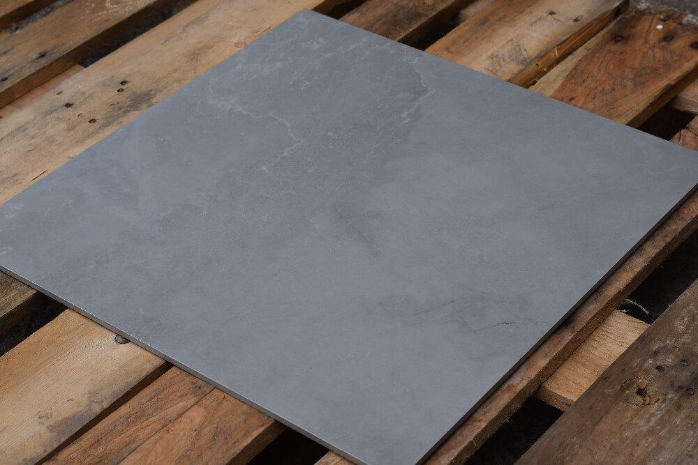 Plast Grey Rectified Gloss Glazed Porcelain (600mm x 600mm) Wall and Floor Tiles