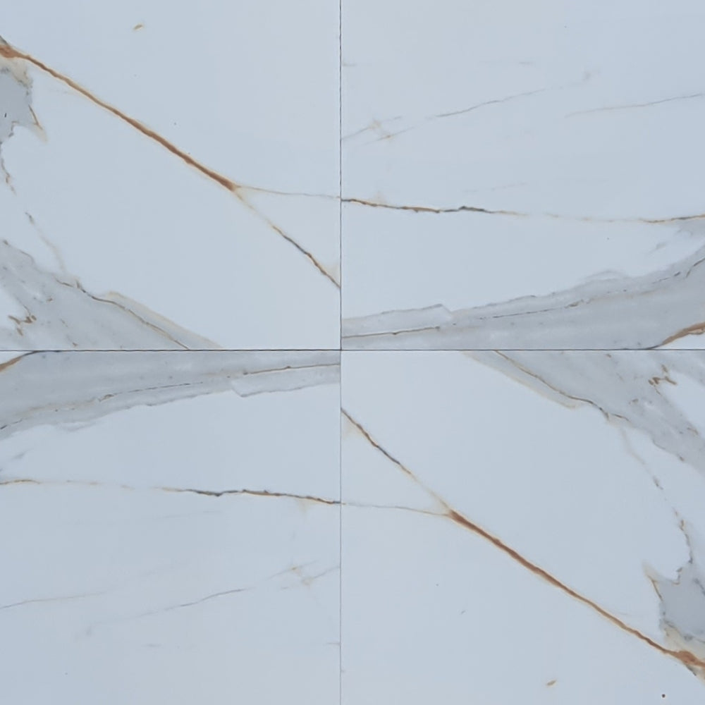 Regal Carrara Rectified Polished Porcelain (600mm x 600mm) Wall and Floor Tiles