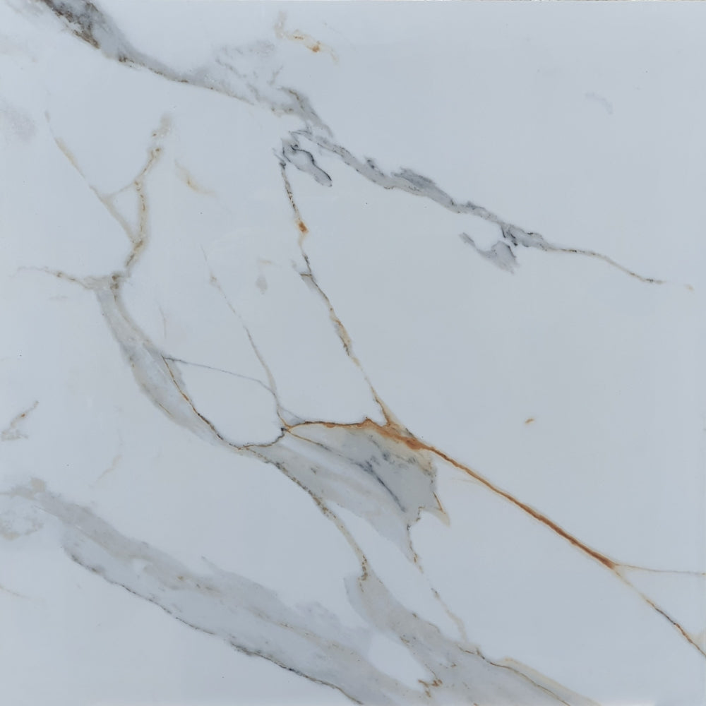Regal Carrara Rectified Polished Porcelain (600mm x 600mm) Wall and Floor Tiles