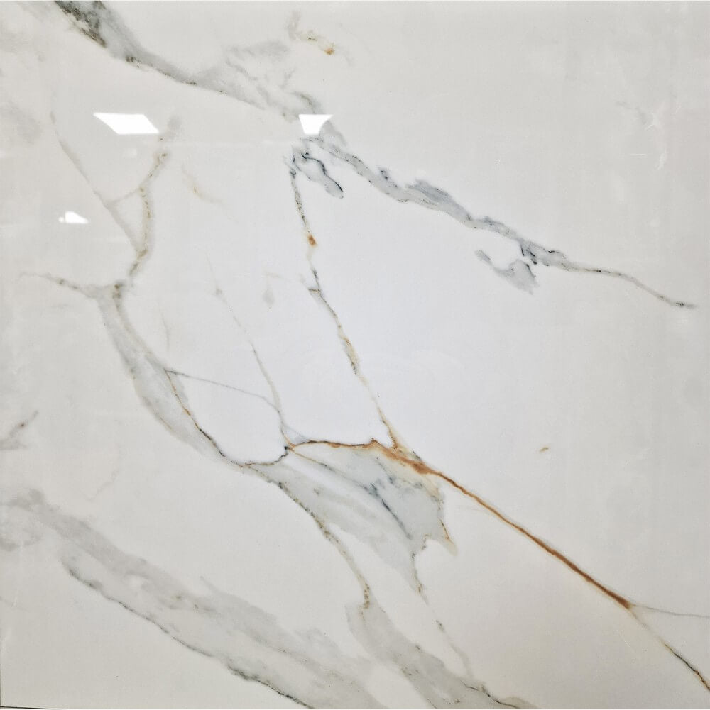 Regal Carrara Rectified Polished Porcelain (600mm x 600mm) Wall and Floor Tiles