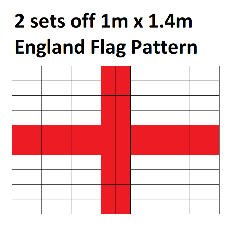 Zestaw płytek ceramicznych z flagą Anglii 1000x1400mm (zestaw 2 flag)