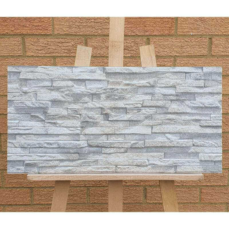 Silver Lily Split Face Slate Effect (300mm x 600mm) Rectified Matt Porcelain Decorative Wall Tile
