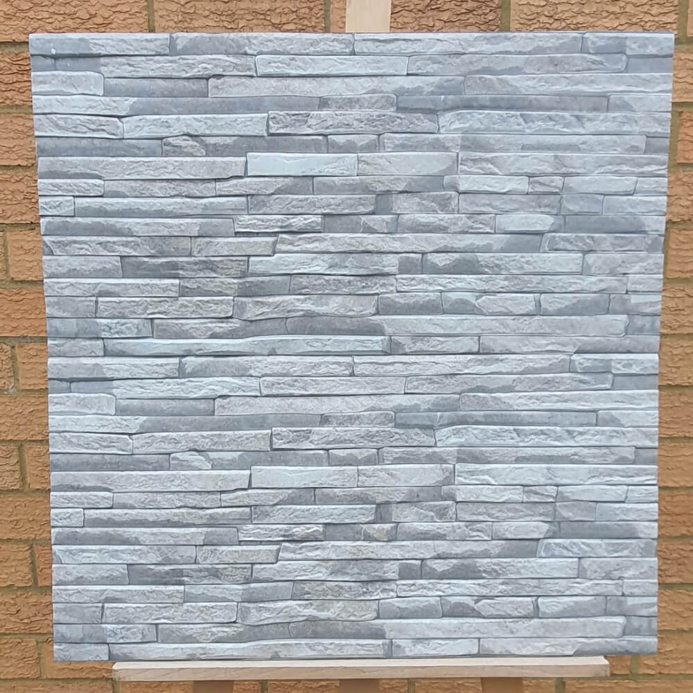 Silver Lily Split Face Slate Effect (300mm x 600mm) Rectified Matt Porcelain Decorative Wall Tile