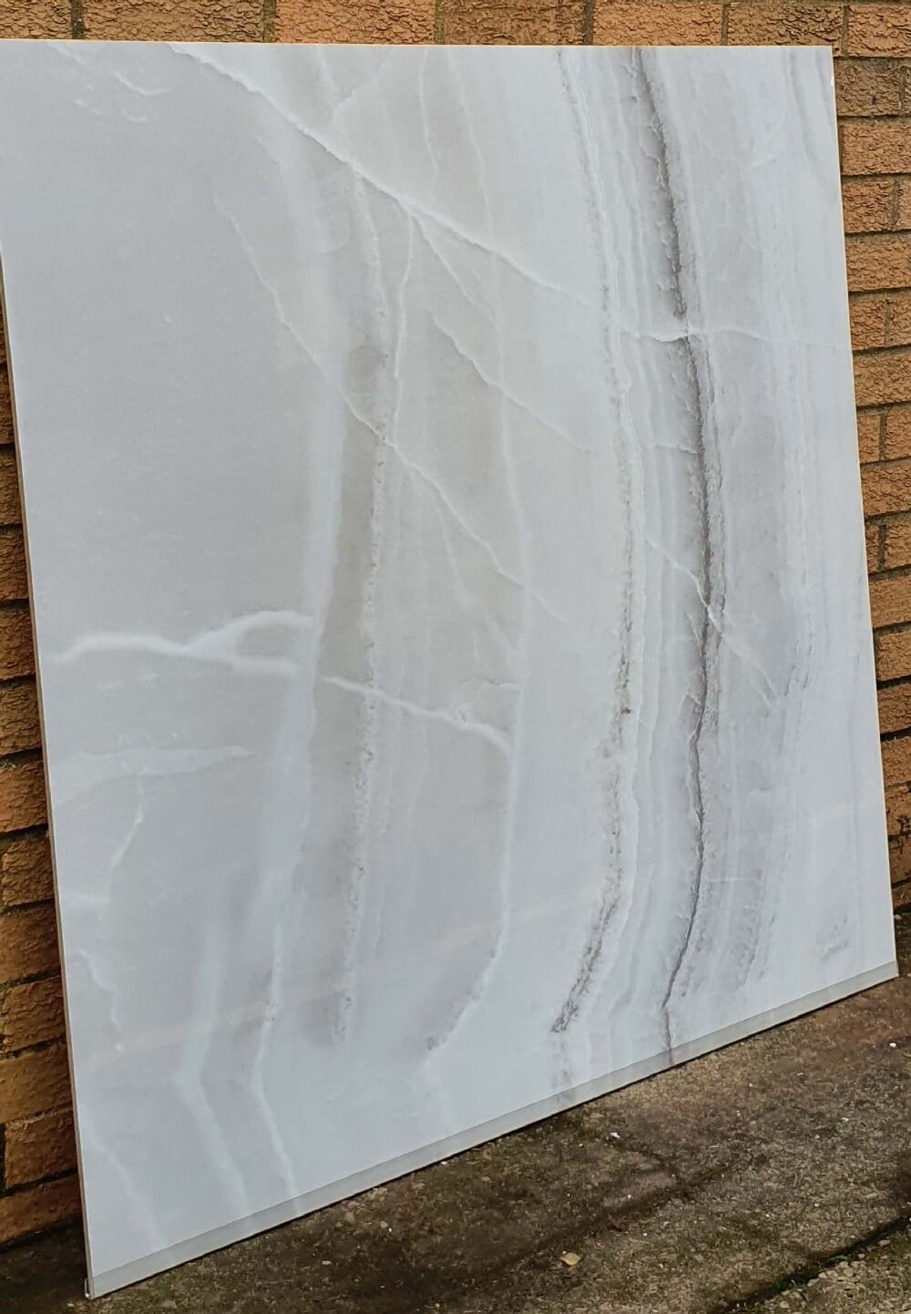 Smooth Onyx Rectified Large Format Polished Stone Effect Porcelain (1200mm x 1200mm) Floor & Wall Tiles