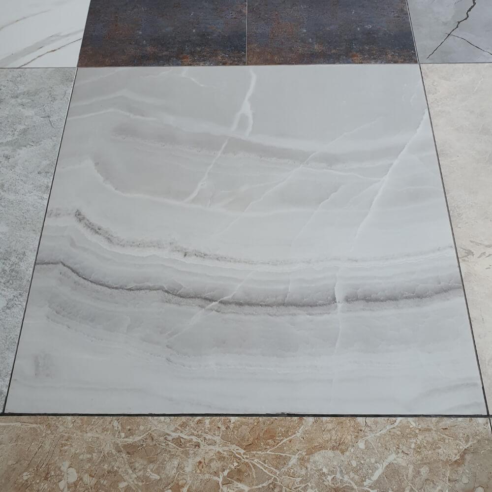 Smooth Onyx Rectified Large Format Polished Stone Effect Porcelain (1200mm x 1200mm) Floor & Wall Tiles