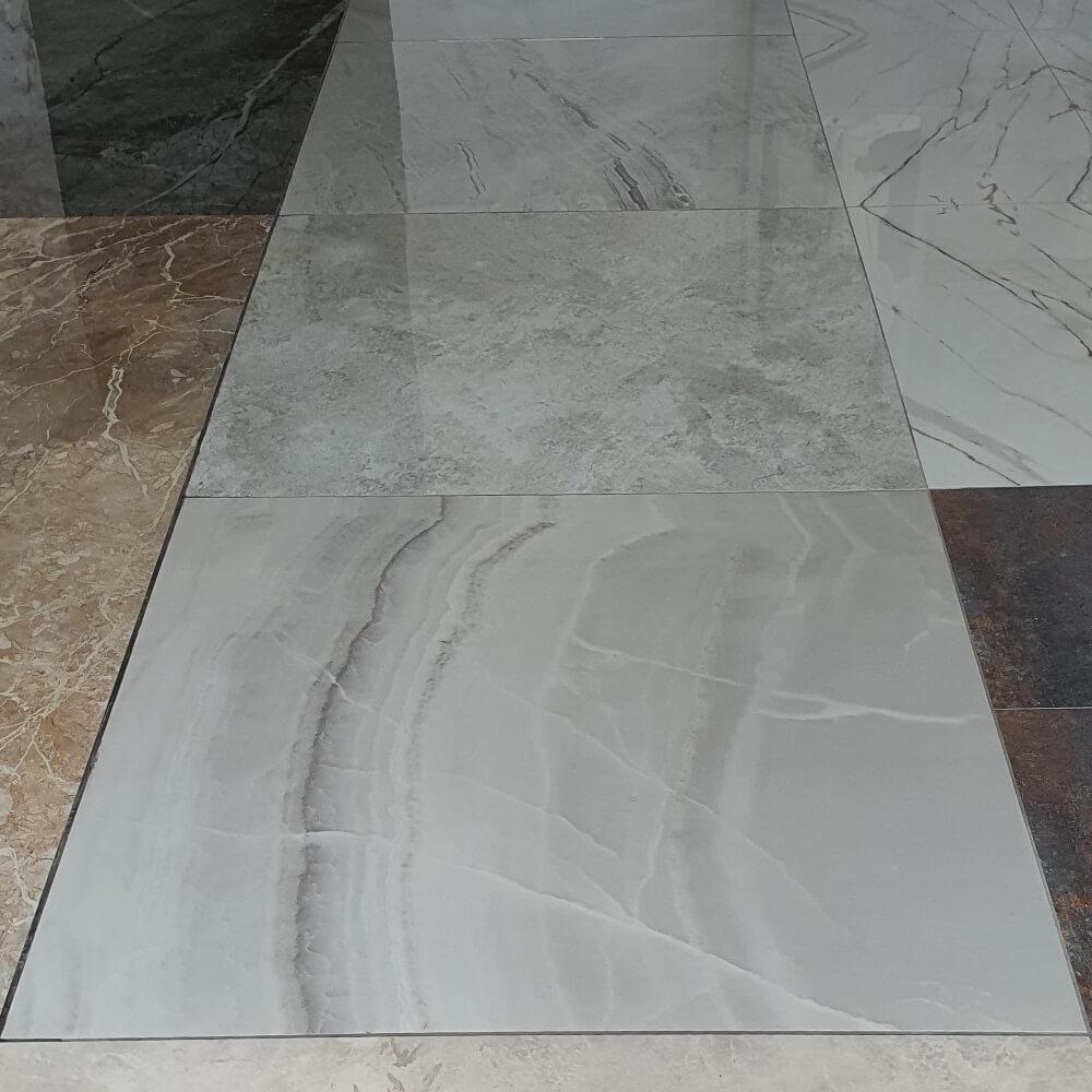 Smooth Onyx Rectified Large Format Polished Stone Effect Porcelain (1200mm x 1200mm) Floor & Wall Tiles