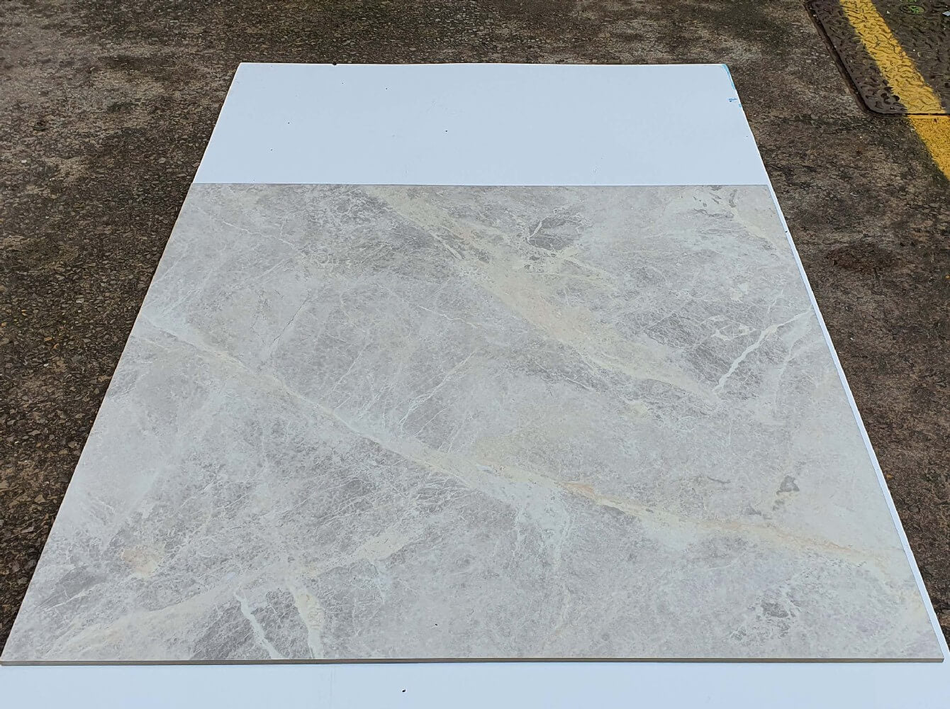 Porțelan Stark Crema rectificat format mare, lustruit cu efect de piatră, 1200x1200mm, faianta și pereți