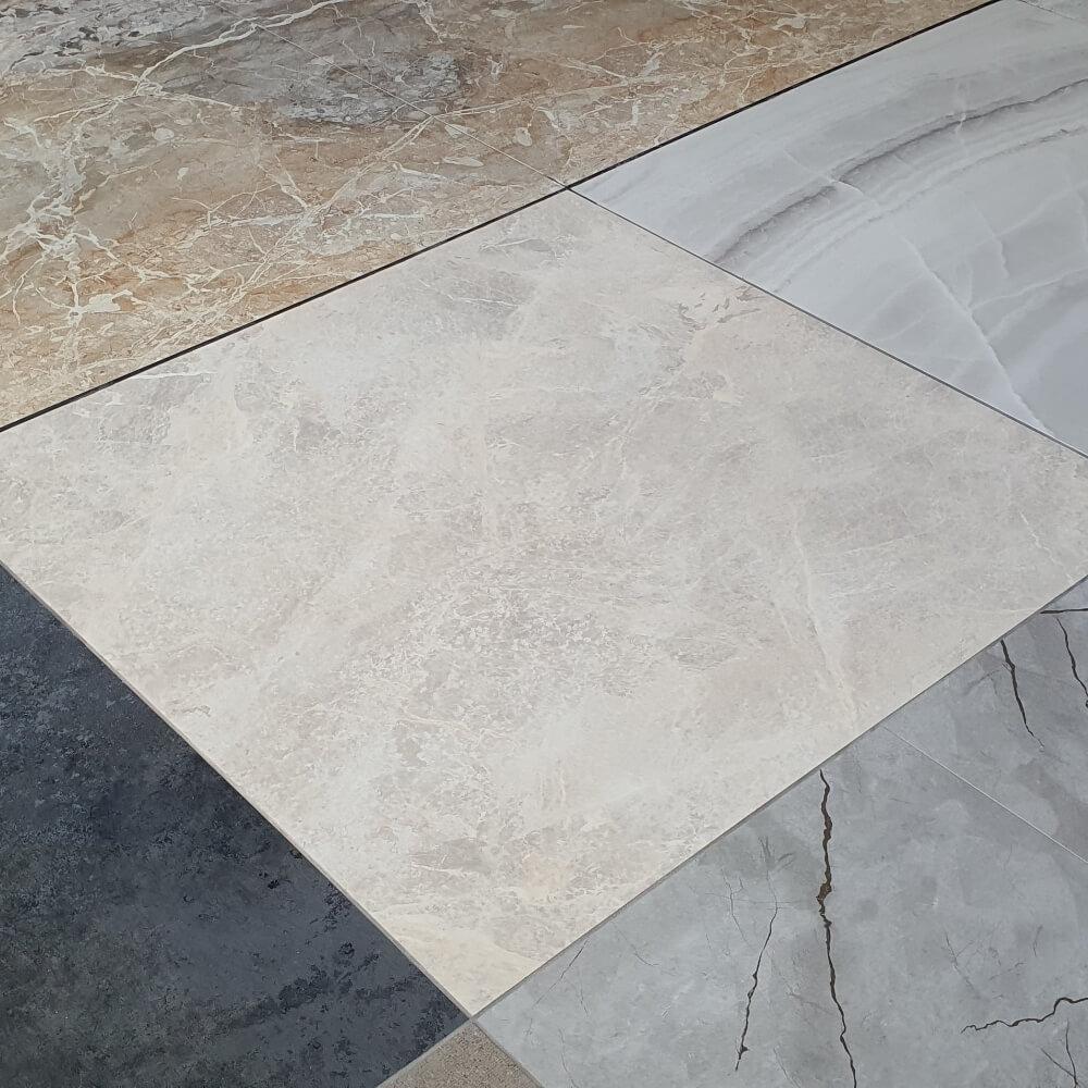 Porțelan Stark Crema rectificat format mare, lustruit cu efect de piatră, 1200x1200mm, faianta și pereți