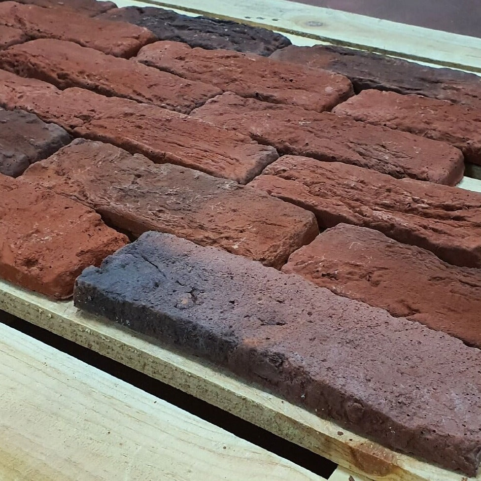 Taba Reclaimed Effect Red and Black Multi Vintage Brick Slips