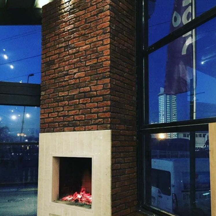 Taba Reclaimed Effect Red and Black Multi Vintage Brick Slips