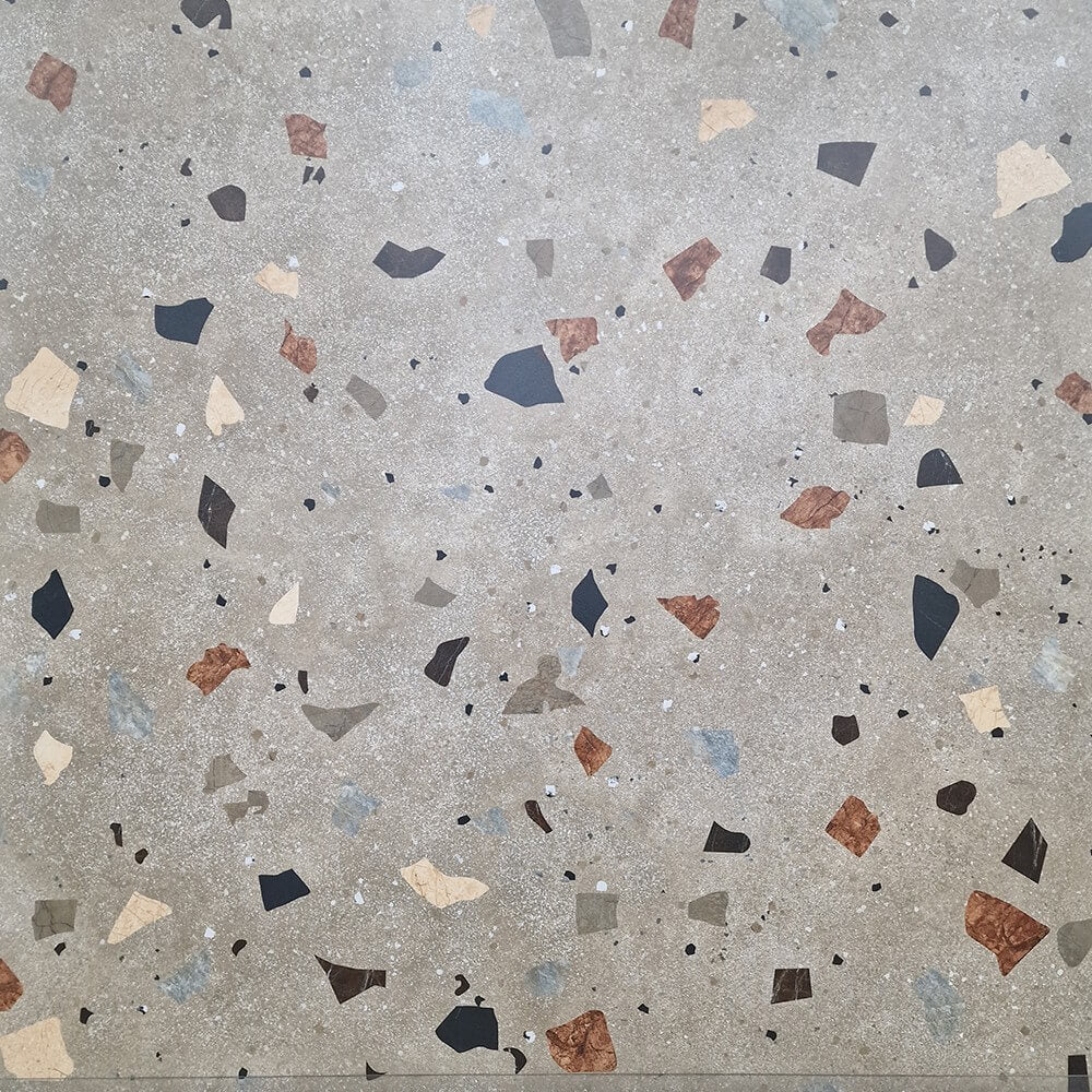 Terrazzo Verde Rectified Matt Stone Effect Porcelain (1000mm x 1000mm) Wall and Floor Tiles