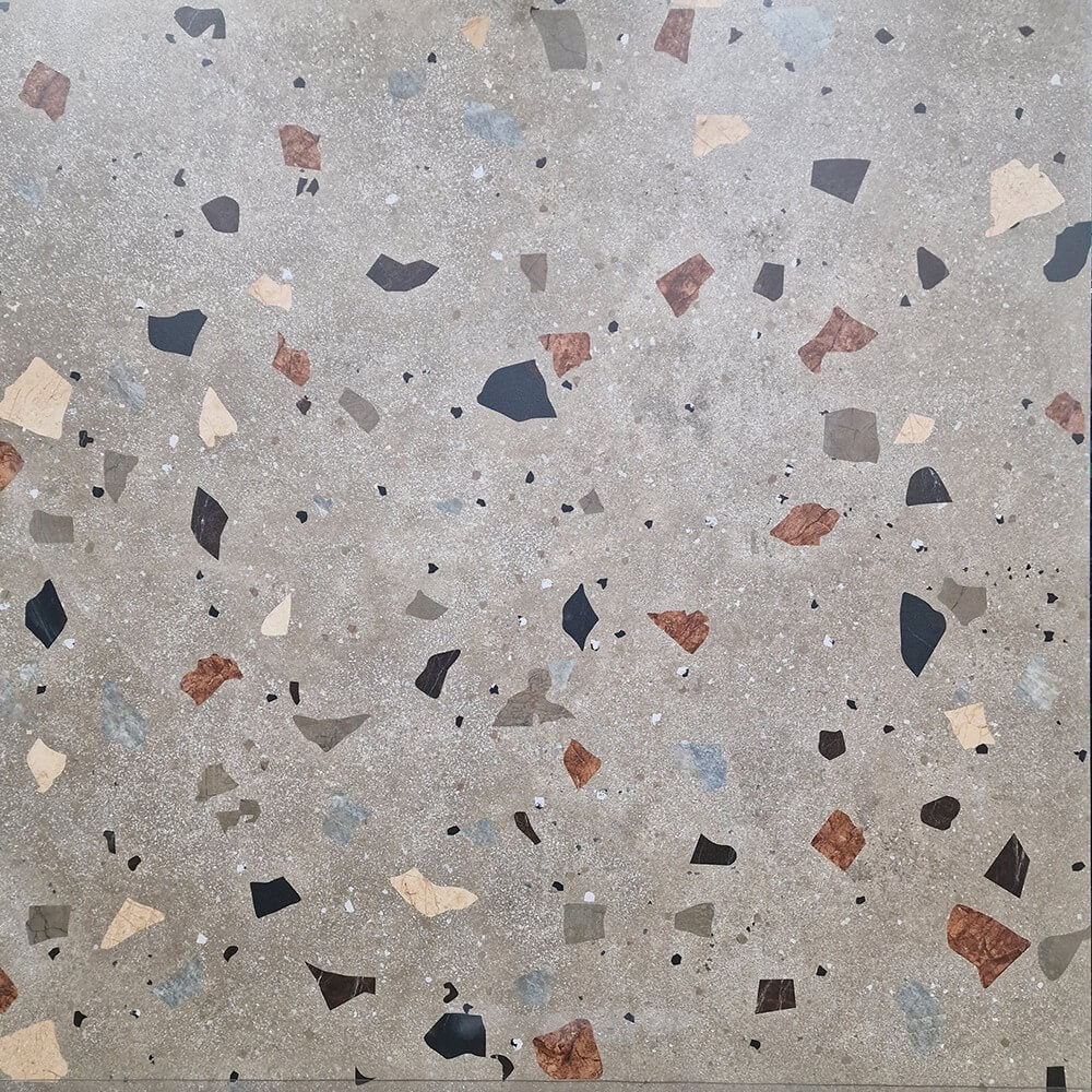 Terrazzo Verde Rectified Matt Stone Effect Porcelain (1000mm x 1000mm) Wall and Floor Tiles