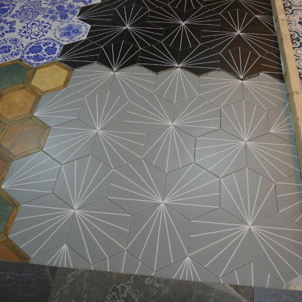 Tesla Starburst Hexagon Matt Ceramic 200x230mm płytka ścienna i podłogowa