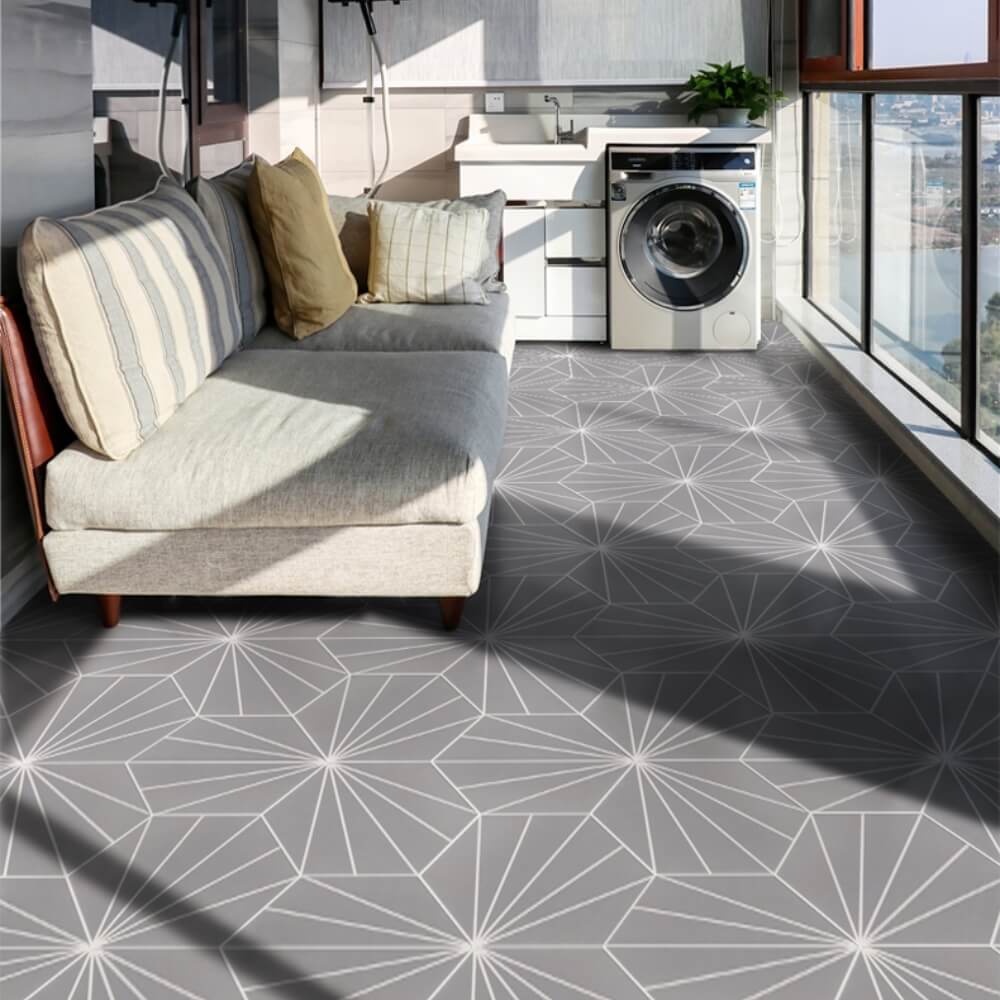 Tesla Starburst Hexagon Matt Ceramic 200x230mm płytka ścienna i podłogowa