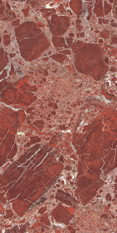Torentio Red Rectified Large Format Exotic Surface Stone Effect Porcelain (800mm x 1600mm) Floor & Wall Tiles
