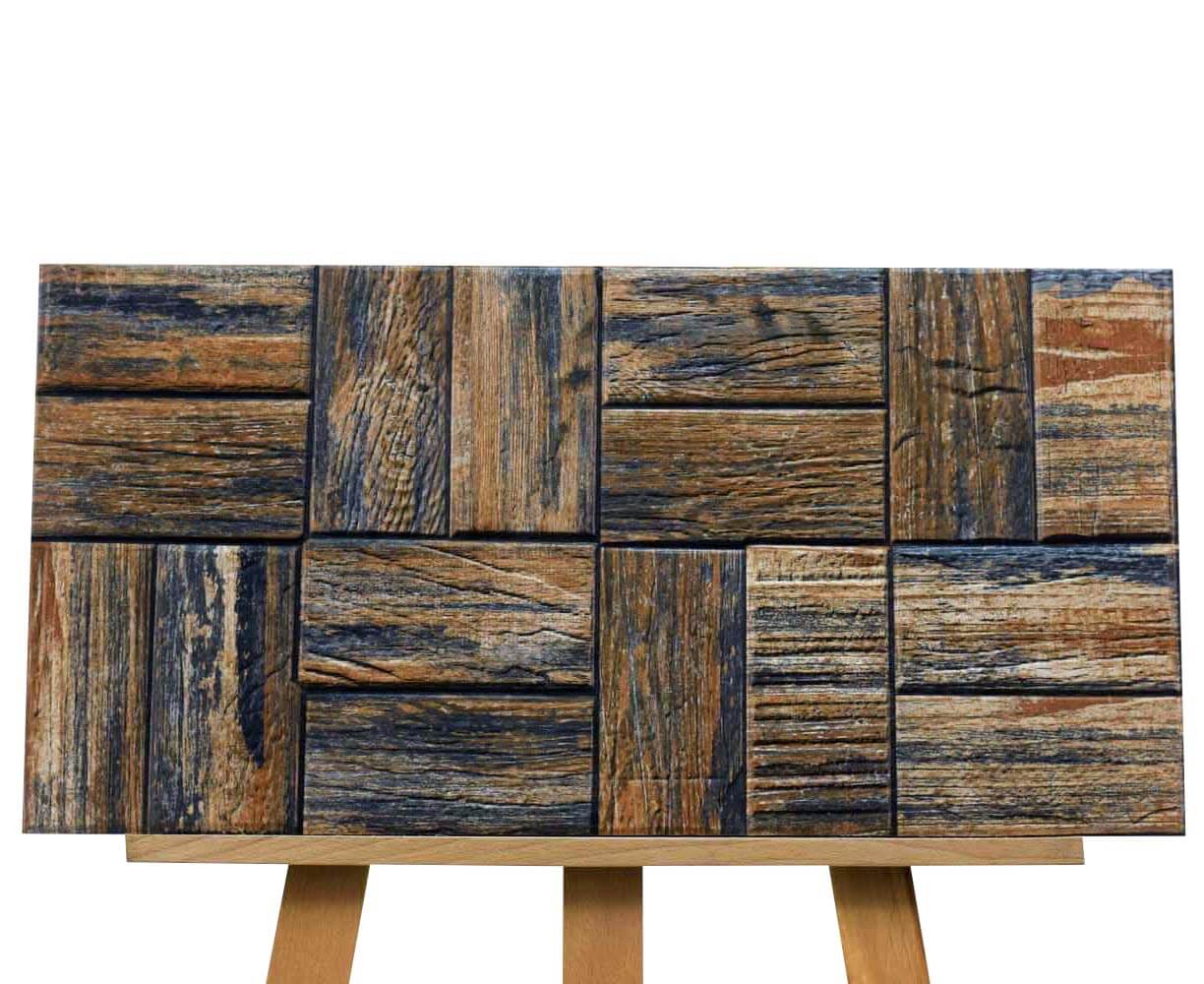 Placi de perete 300x600mm Porțelan Mat Rectificat Wenge Gold Split Face