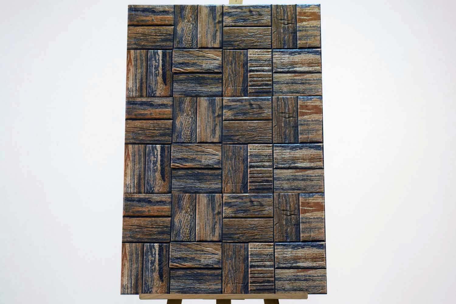 Placi de perete 300x600mm Porțelan Mat Rectificat Wenge Gold Split Face