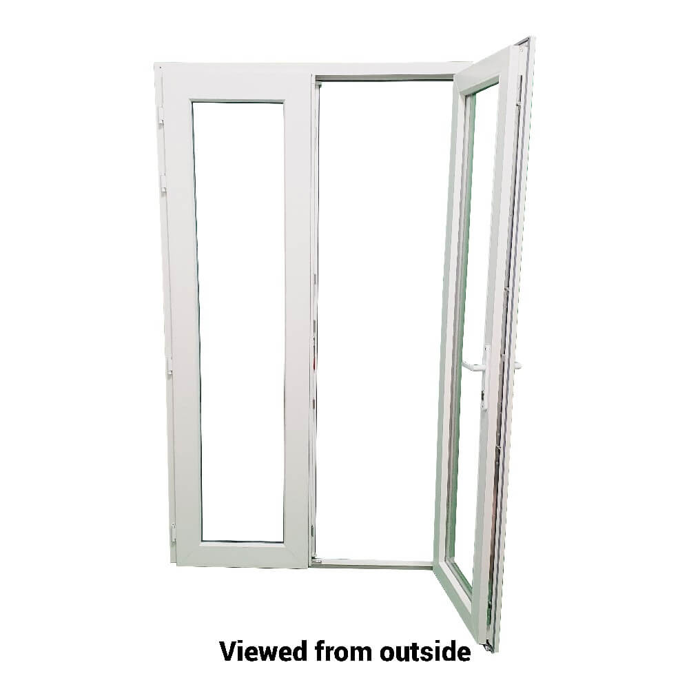 Ușă de terasă franceză albă din PVC