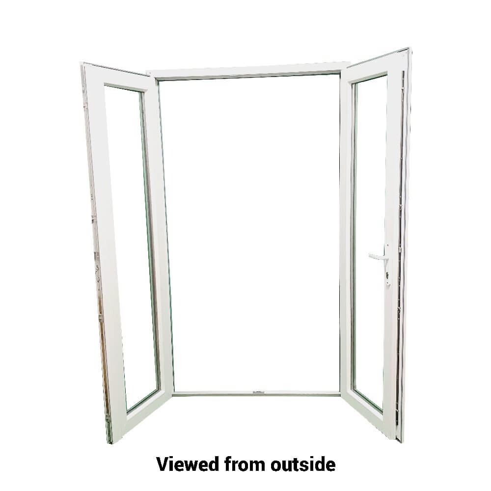 Ușă de terasă franceză albă din PVC
