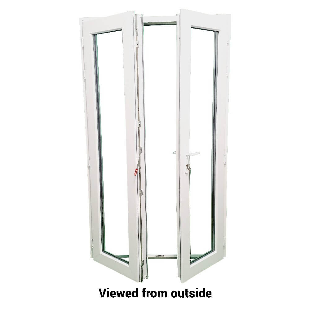 Ușă de terasă franceză albă din PVC