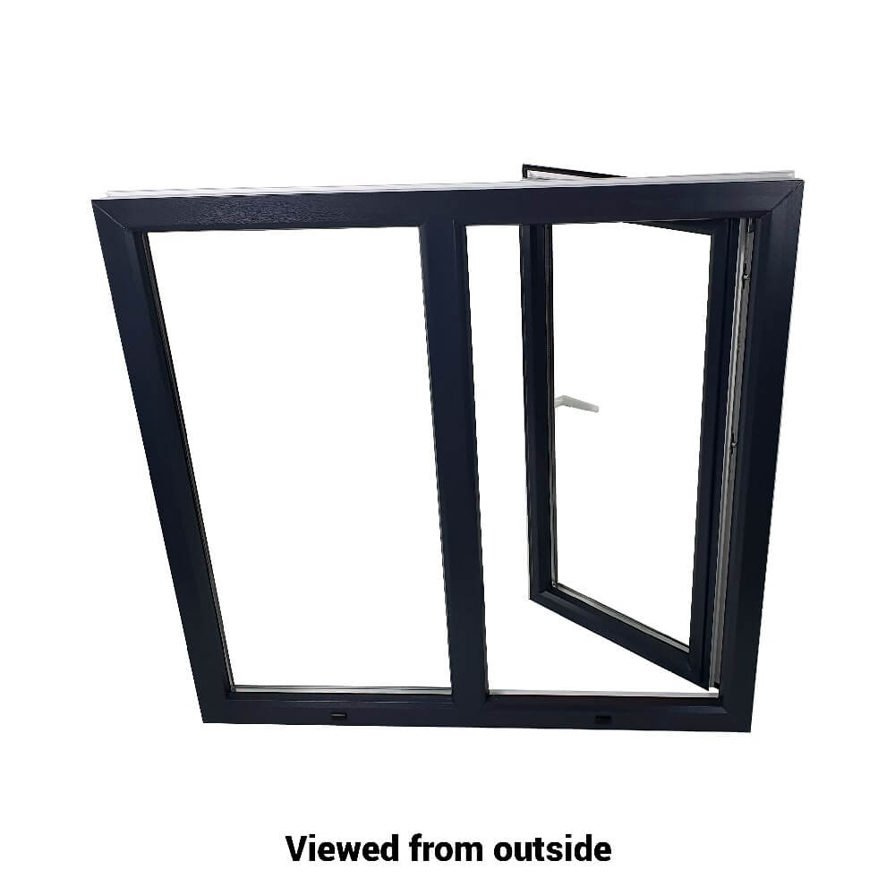 UPVC Side Hung Tilt and Turn Podwójnie przeszklona rama okienna i szkło 70mm UK 2 Uszczelka Uszczelka - Wewnątrz Biała Na Zewnątrz Antracyt