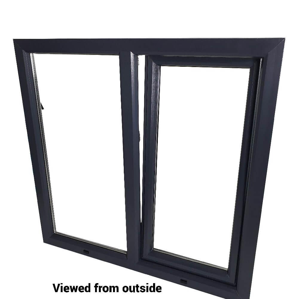 UPVC Side Hung Tilt and Turn Podwójnie przeszklona rama okienna i szkło 70mm UK 2 Uszczelka Uszczelka - Wewnątrz Biała Na Zewnątrz Antracyt