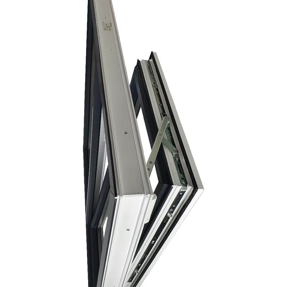 UPVC Side Hung Tilt and Turn Podwójnie przeszklona rama okienna i szkło 70mm UK 2 Uszczelka Uszczelka - Wewnątrz Biała Na Zewnątrz Antracyt