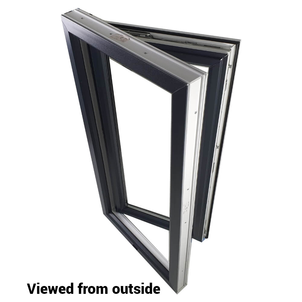 UPVC Uchylna i obrotowa rama okienna z podwójnymi szybami i szkłem 70 mm Uszczelka UK 2 - wewnętrzna biała zewnętrzna antracytowa