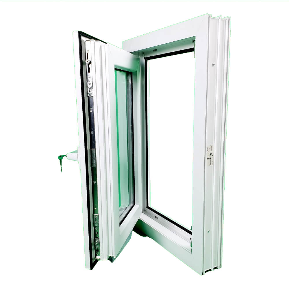 uPVC Tilt and Turn Double Glazed Window Frame and Glass 70mm UK 2 Gasket Seal - 610 x 1160 mm