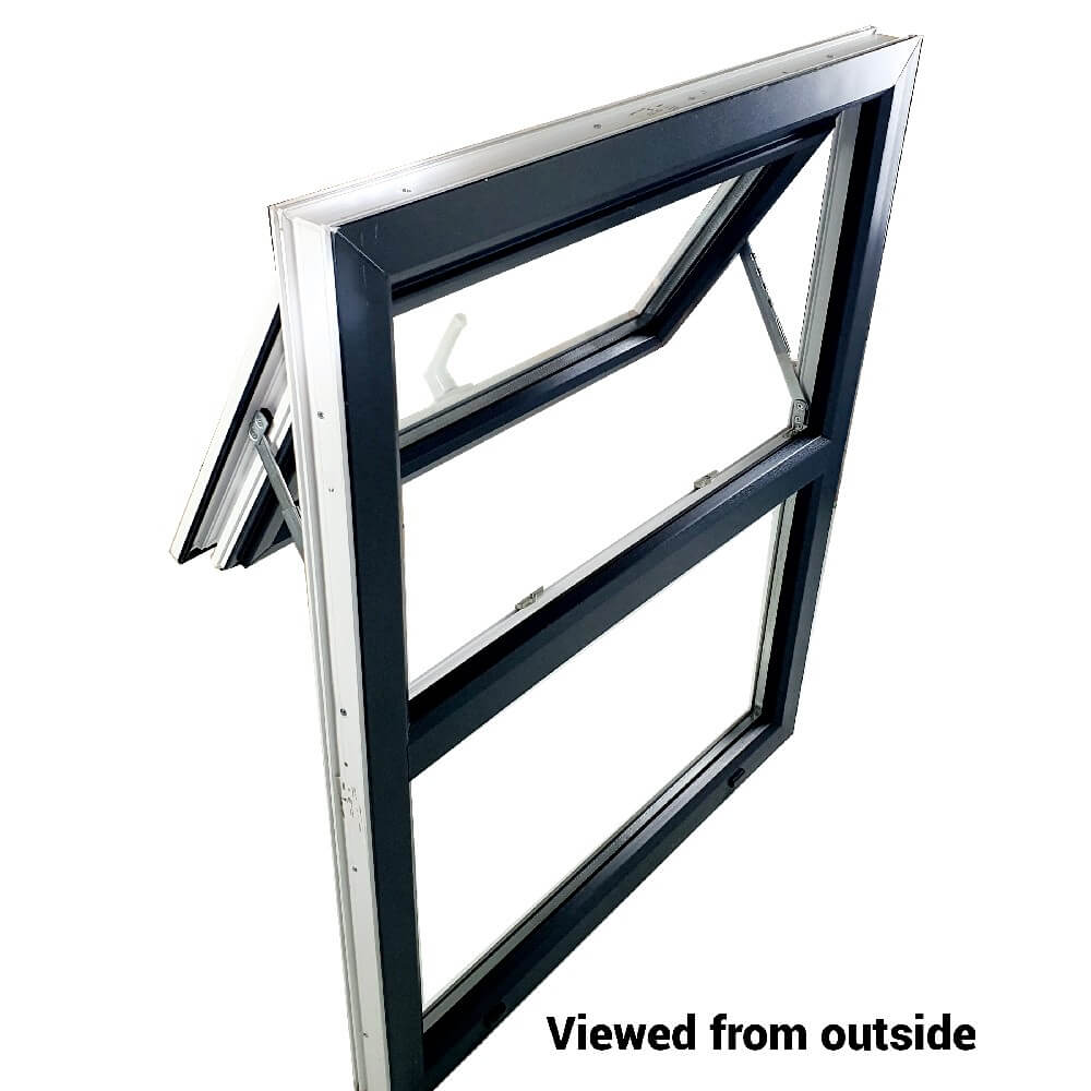 Cadru de fereastră cu geam dublu cu geam dublu din uPVC, 70 mm UK 2 garnituri de etanșare - interior alb exterior antracit