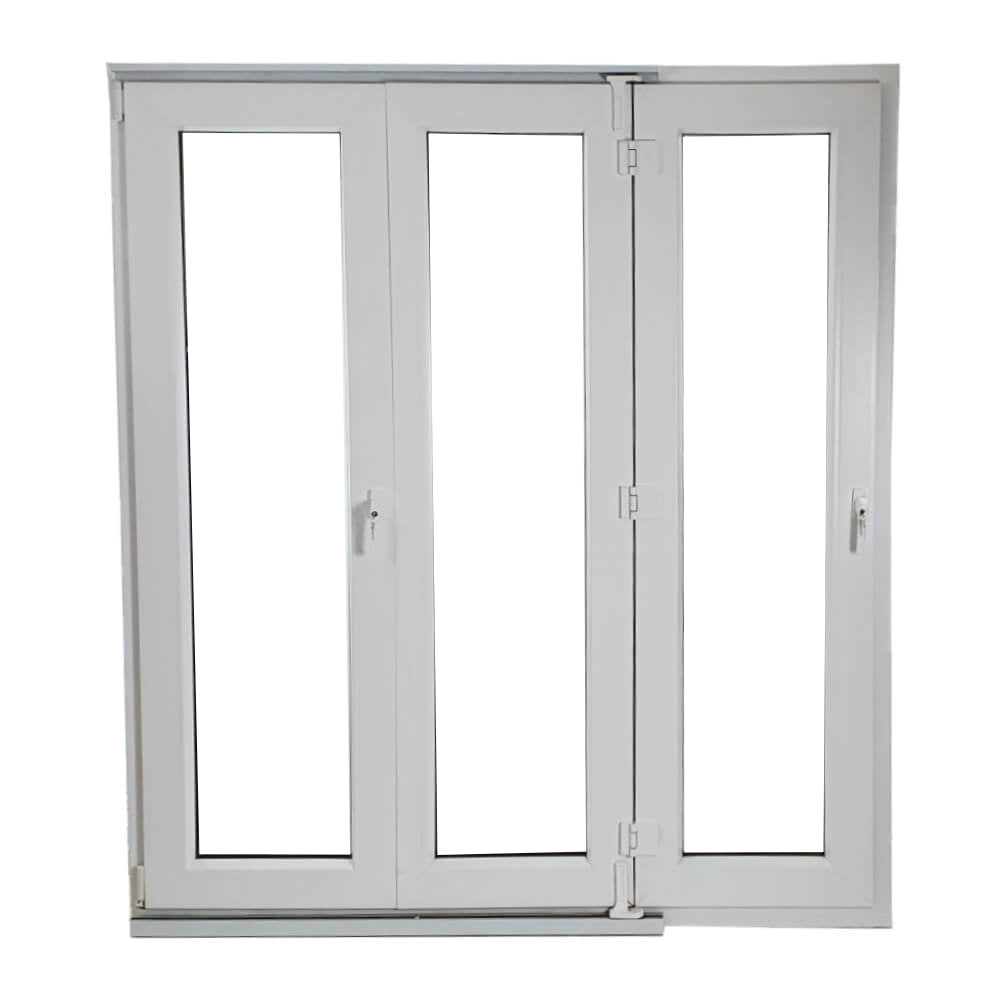 UPVC Białe Bi Składane Drzwi Prawe Zawieszane - (3 Drzwi)