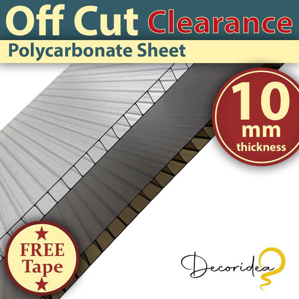 !!! OFFCUT CLEARANCE !!! 10mm Polycarbonate Greenhouse Roofing Sheets UV Protected