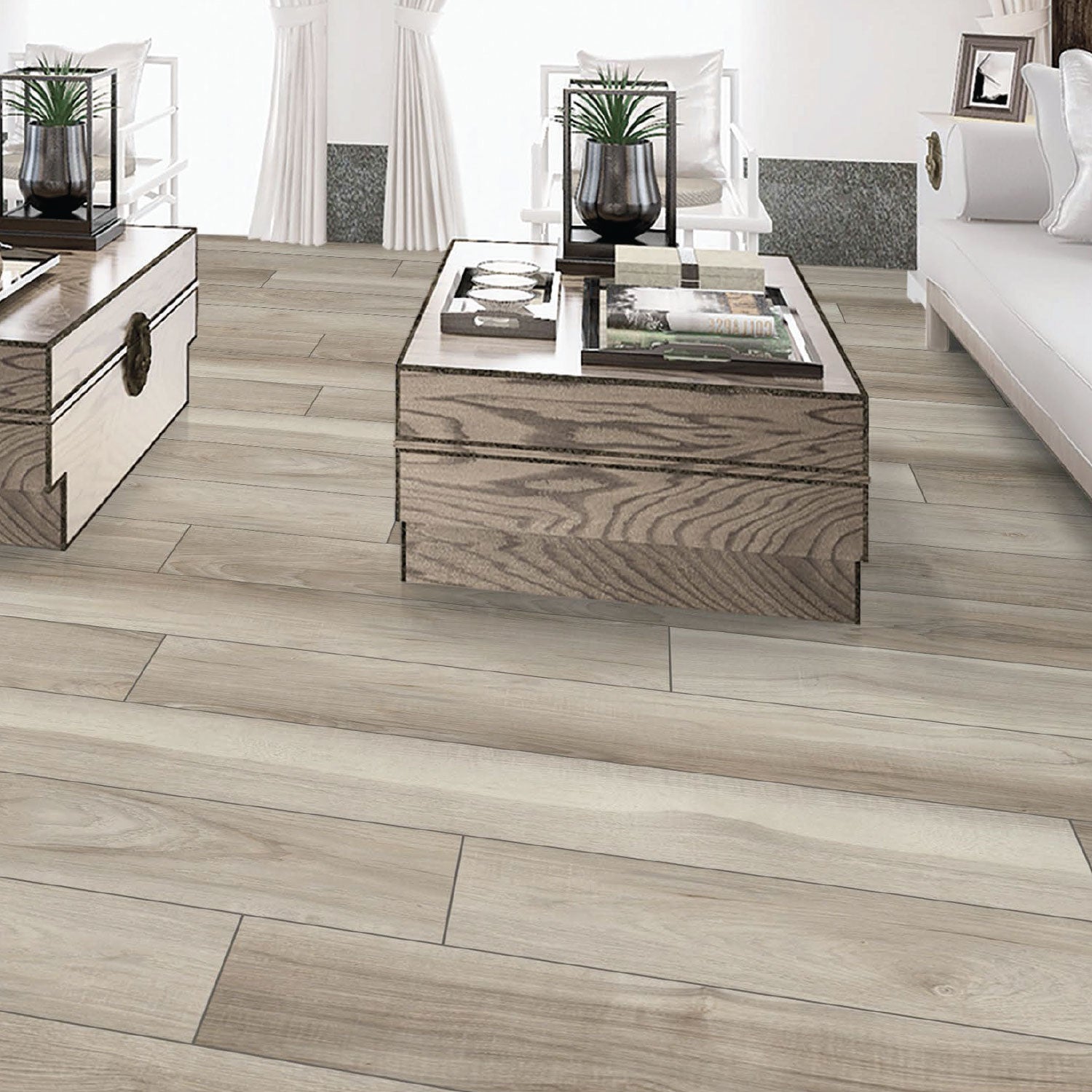 Andria Grey 6 mm SPC Waterproof Flooring - 228 x 1524 mm