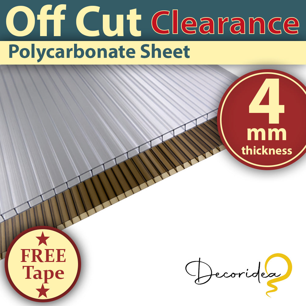 !!! OFFCUT CLEARANCE !!! 4mm Polycarbonate Greenhouse Roofing Sheets UV Protected