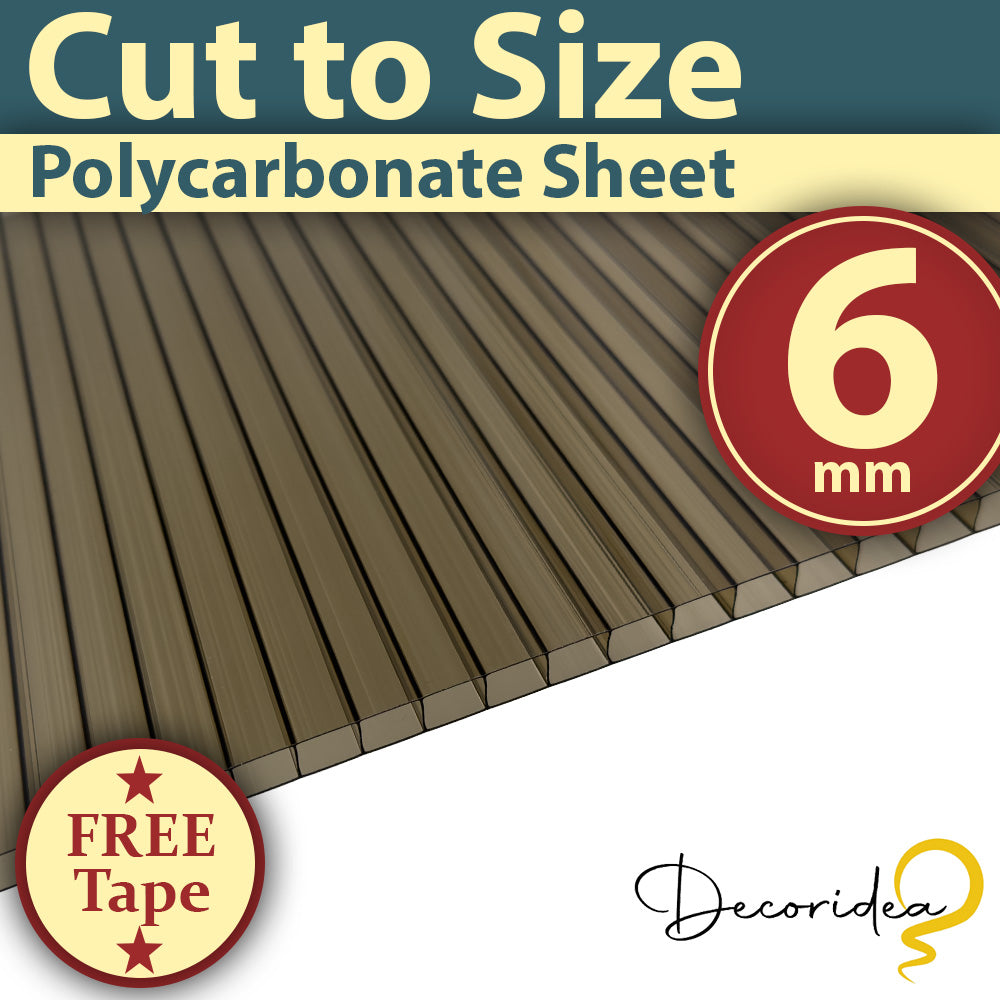 6mm Bronze Polycarbonate Roofing Sheet - Cut To Your Size