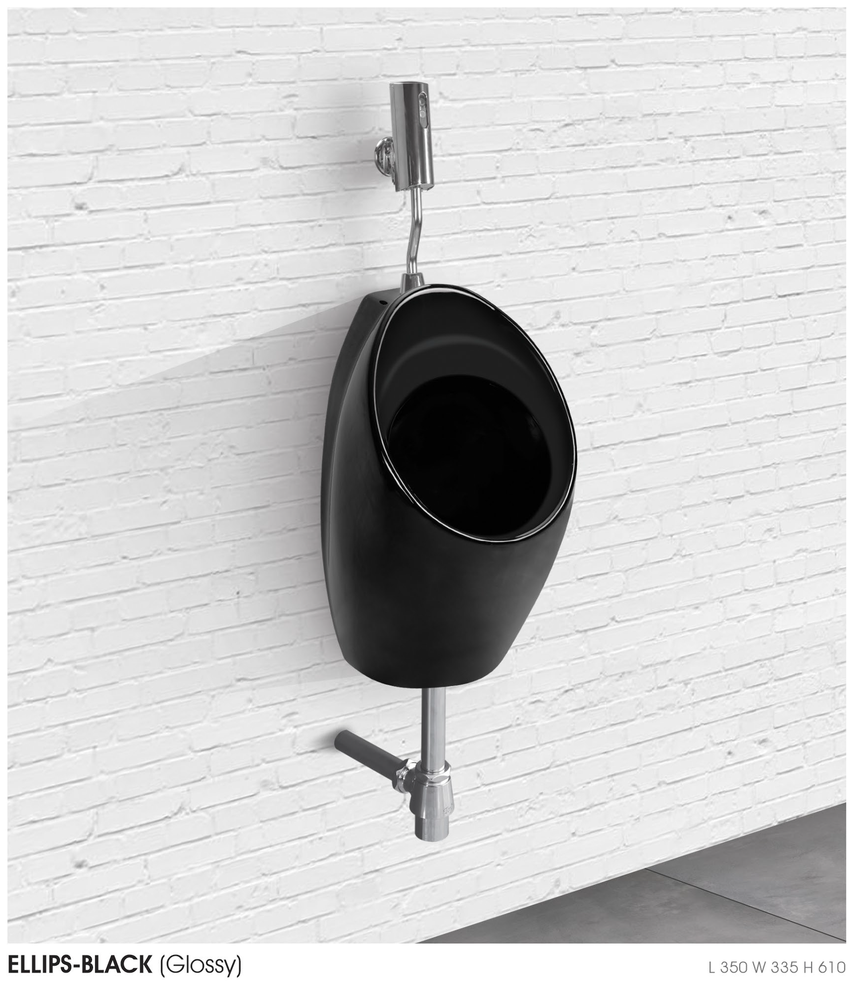 ELLIPS BLACK Ceramic Urinal Wall Hung