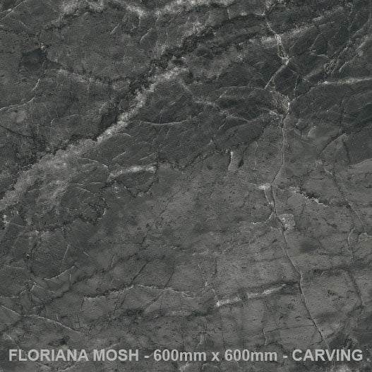 Floriana Mosh Rectified Carving Porcelain (600mm x 600mm) Wall And Floor Tiles